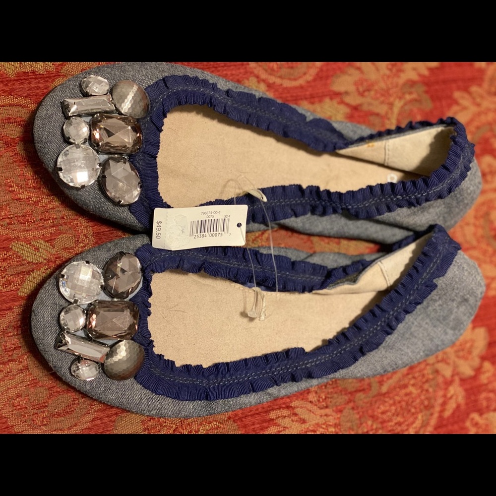 NWT Demin blue gap ballet flats with jewels